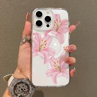 Magnetic Soft Case for iPhone11/12/13/14/15/16/promax, Retro pink flowers MagSafe Compatible,Springtok Aesthetic Pattern Desi...