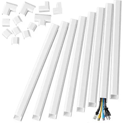 Cord Cover, 1 Set Large Cord Concealer on Wall Cable Management, Cable Raceway Kit for Mount TVs, Modern Wire Hider for Home ...