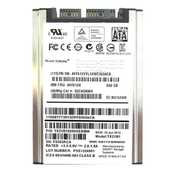 49Y6120 IBM 200GB Multi-Level Cell SATA 6Gb/s 1.8-Inch Solid State Drive