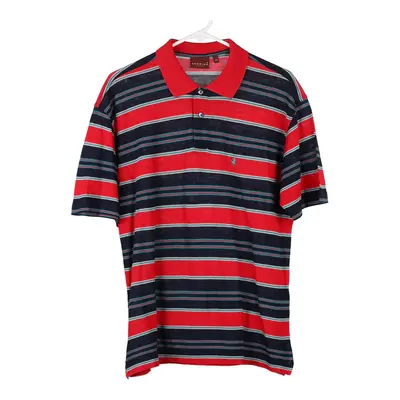 Rodrgio Striped Polo Shirt - Large Red Cotton