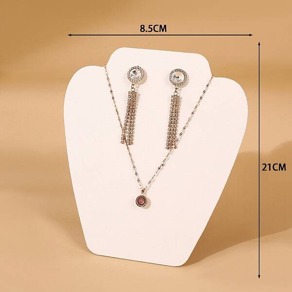 Wood Covered with PU Leather Jewelry Bust Display Stands for Necklaces