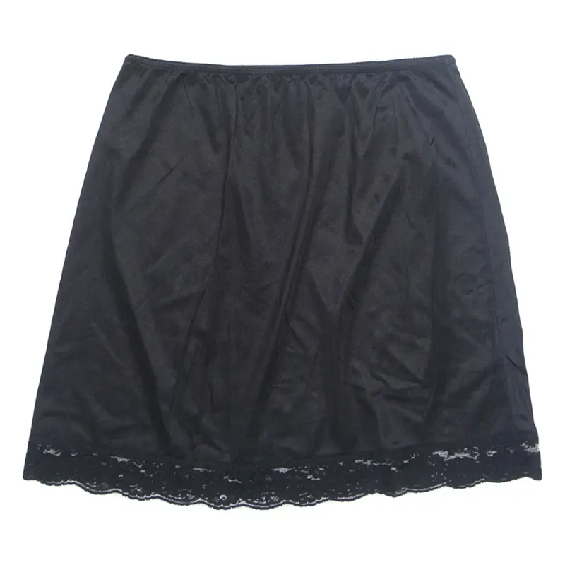 Semi Sheer Womens Straight Skirt Black Short Nylon M