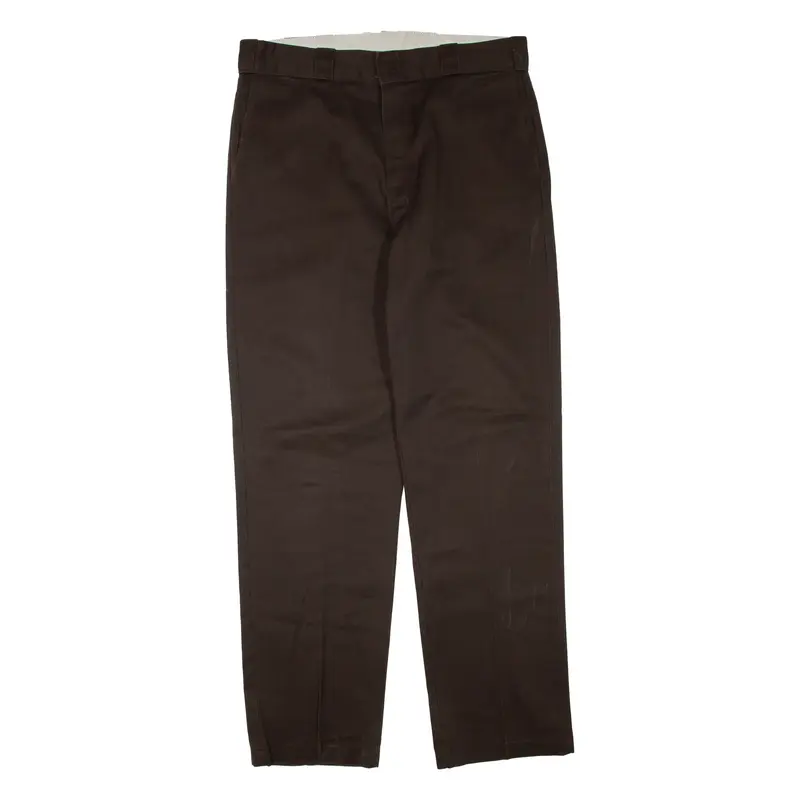 DICKIES Mens Trousers Brown Regular Straight W36 L34