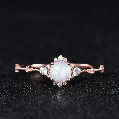14K/18K Opal Engagement Ring Minimalist LC001