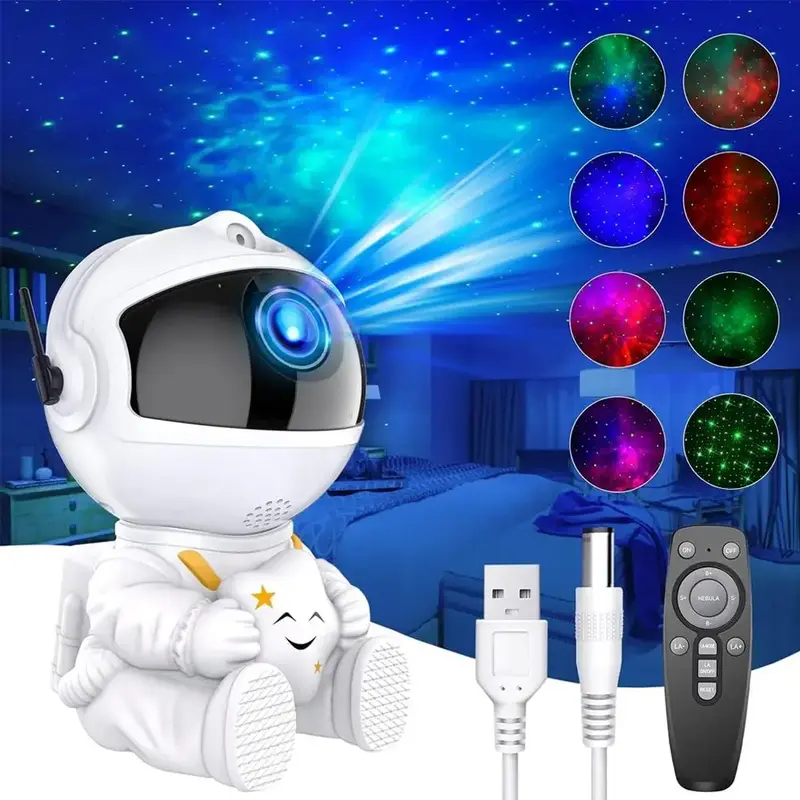 Astronaut Galaxy Light Projector, 1 Count USB Powered 360° Adjustable Astronaut Projector, Starry Night Projector with 8 Co...