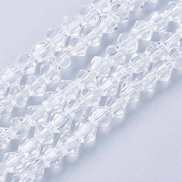 Clear Glass Bicone Beads Strands