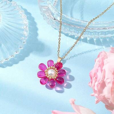 Glass & Glass Pearl Beads Pendants Necklaces for Women