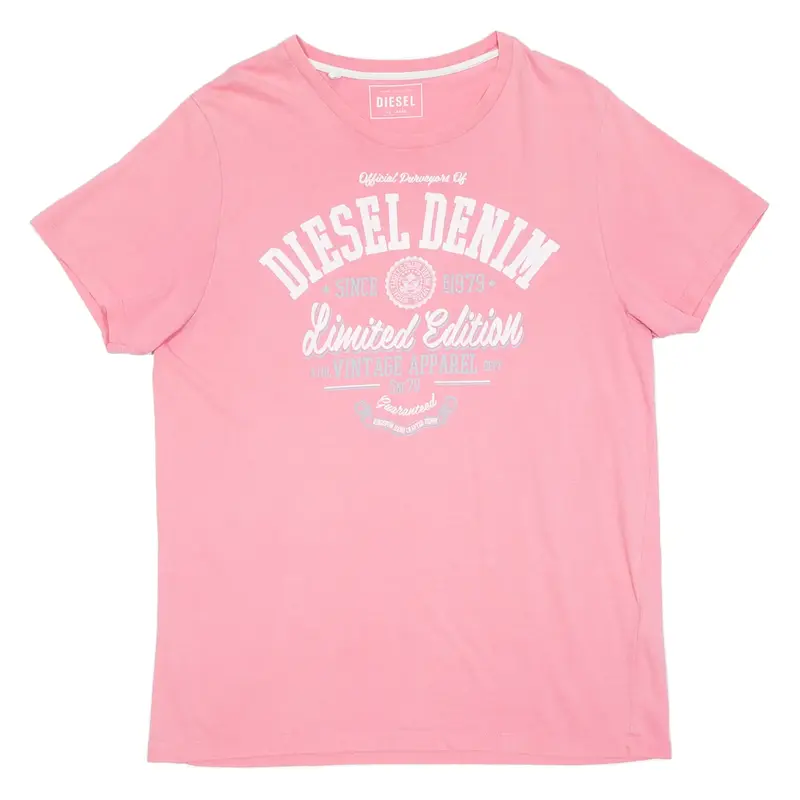 DIESEL Womens T-Shirt Pink 2XL