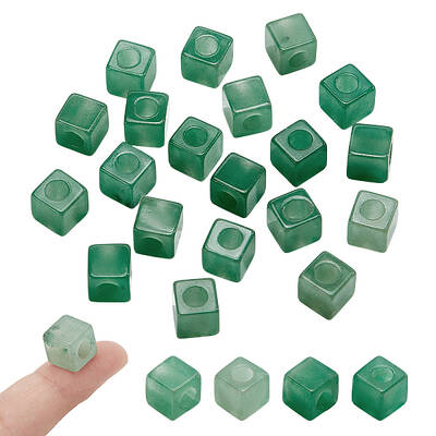 20Pcs Natural Green Aventrine Gemstone European Beads