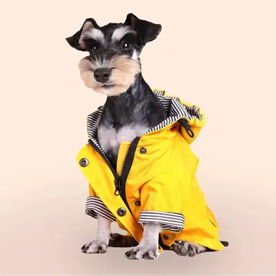 Striped Dog Raincoat, 1 Count Waterproof Dog Rain Jacket, Dog Coats Waterproof Jacket, Pet Raincoat For Small Medium Dogs, Pe...