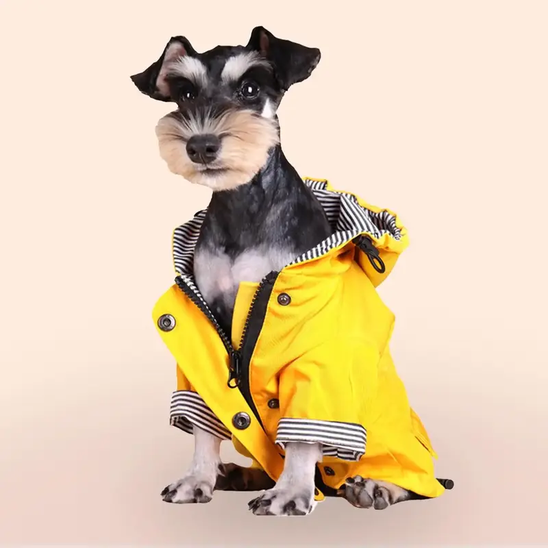 Striped Dog Raincoat, 1 Count Waterproof Dog Rain Jacket, Dog Coats Waterproof Jacket, Pet Raincoat For Small Medium Dogs, Pe...