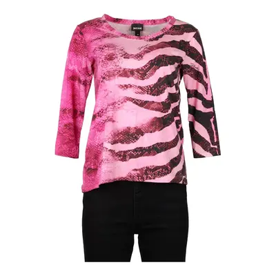 Just Cavalli Animal print Long Sleeve Top - Medium Pink Cotton Blend