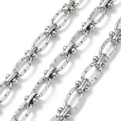 Tarnish Resistant 304 Stainless Steel Textured Oval & Knot Link Chains