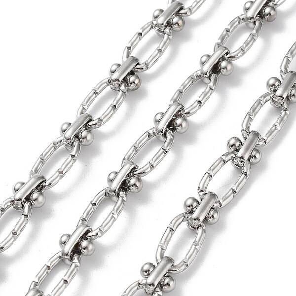 Tarnish Resistant 304 Stainless Steel Textured Oval & Knot Link Chains