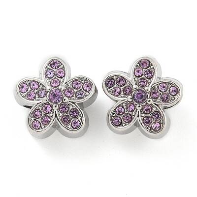 Rack Plating Alloy Rhinestone European Beads