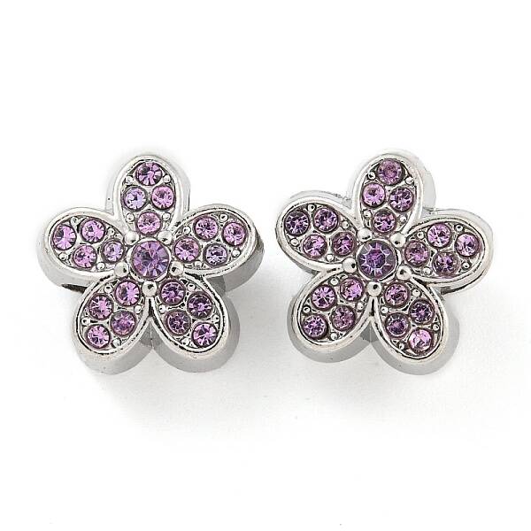 Rack Plating Alloy Rhinestone European Beads