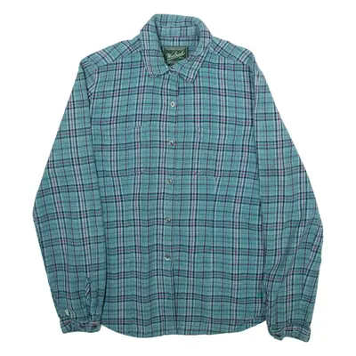 WOOLRICH Womens Shirt Blue Check Long Sleeve M