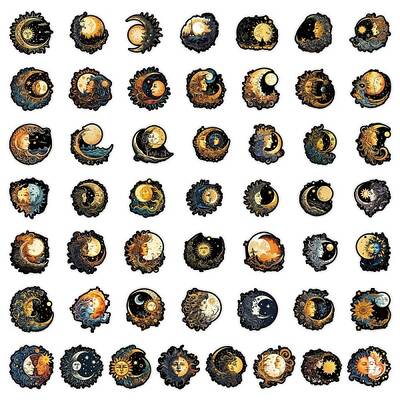 50Pcs PVC Self-Adhesive Stickers