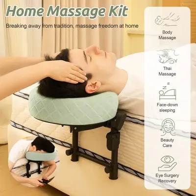 Massage Headrest for Bed, Adjustable Massage Face Cradle at Home, Portable Massage Table Kit for Sleeping Mattress, Face Down...