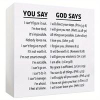 Bible Verse Canvas Art Decor, 1 Count Christian Bible Affirmation Poster, Framed Signs Picture for Home Room Decor, Photo
