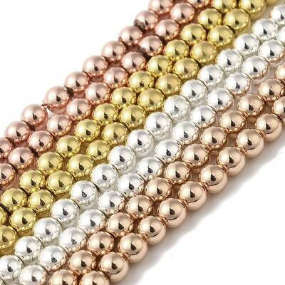 Electroplated Synthetic Non-magnetic Hematite Beads Strands