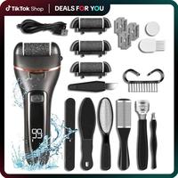 Electric Callus Remover with Foot Cream – 17pcs Rechargeable Pedicure Kit for Cracked Heels & Dead Skin Manicure Cutics Nai...