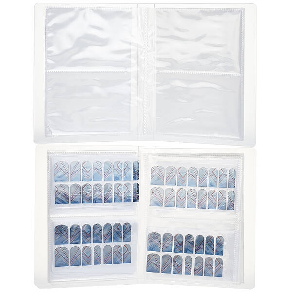 80 Slots PP Nail Stickers Empty Storage Showing Holder Organizer