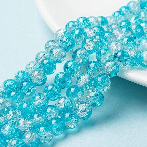 Baking Painted Crackle Glass Bead Strands
