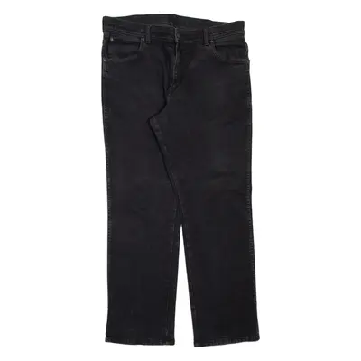 WRANGLER Mens Jeans Black Regular Straight W36 L30