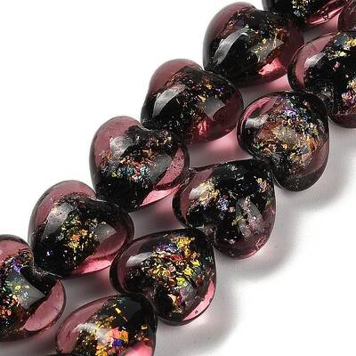 Handmade Dichroic Foil Glass Beads Strands