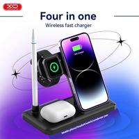 XO Magnetic Wireless Charger, 4-in-1 Foldable Charging Station, Mag -Safe Charger Compatible with iPhone 16, 15, 14, 13, 12 P...