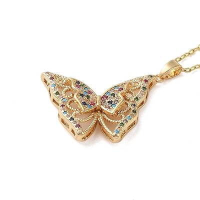 Brass Micro Pave Cubic Zirconia Pendant Necklaces for Women