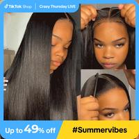 ISEE Wear Go V5 Straight Glueless Human Hair Wigs 6*4 HD Lace Closure Wigs & 9*6 M-cap Lace Front Pre Plucked Tiny Knots Glue...