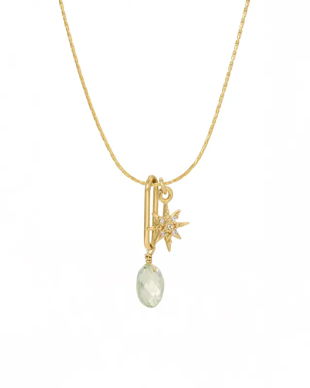 Austell Moss Amethyst Necklace | Metal Color: Gold
