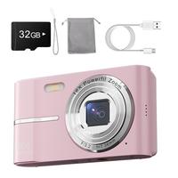 FHD 1080P Digital Camera with SDCard, USB Charging 16X Digital Zoom Camera,Portable Mini Camera for Teenagers StudentsBoys Gi...