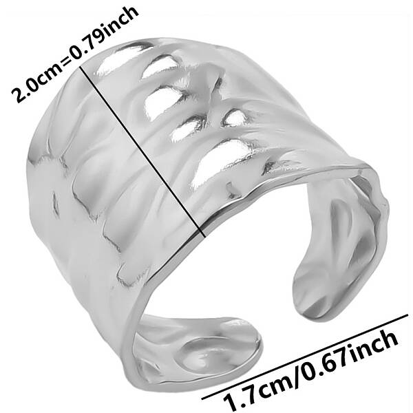 Non-Tarnish 304 Stainless Steel Open Cuff Ring