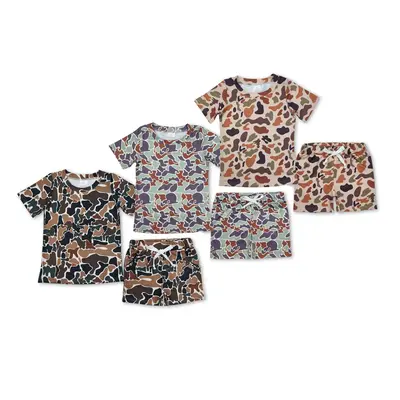 Kids Set Summer Short Sleeve Hunting Camo for Childs Outfits