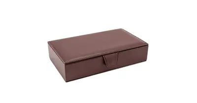Islington Cufflink Box in Chestnut Brown