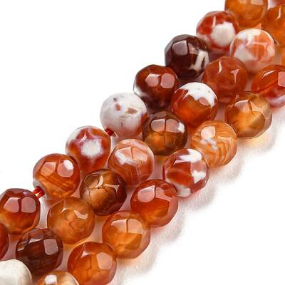 Dyed Natural Fire Crackle Agate Beads Strands