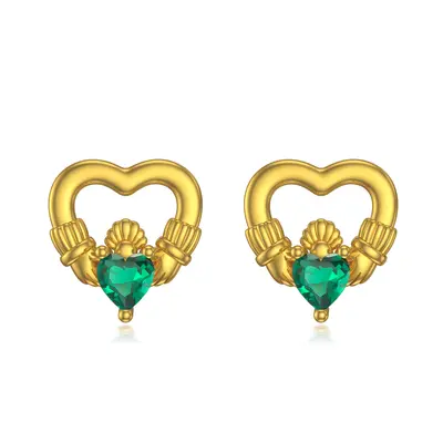 14K Gold Cubic Zirconia Stud Earrings