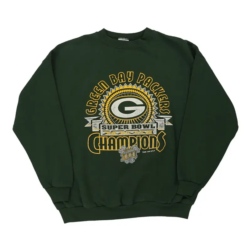 1997 Green Bay Packers Tultex NFL Sweatshirt - XL Green Cotton Blend