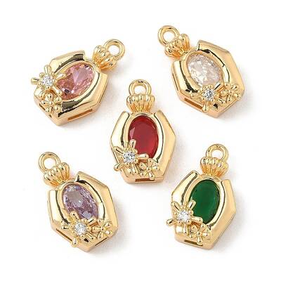 Brass Micro Pave Cubic Zirconia Pendants