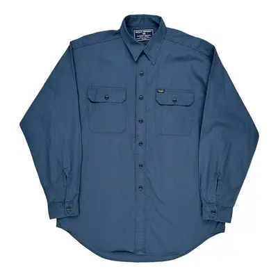 Sportsman Polo Sport Shirt - Large Blue Cotton | Size: large