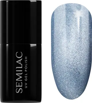 Semilac UV Hybrid Gloss GALA Gel Nail Polish with UV/LED Lamp Color 665 Blueberry Gloss 7 ml