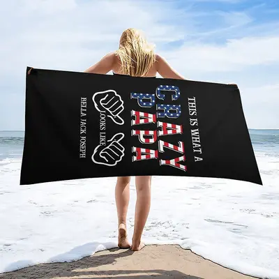 This Is What A Crazy Papa Custom Name Beach Towel - Aperturee