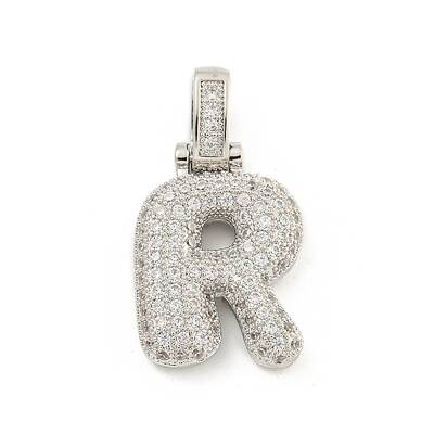 Brass Micro Pave Clear Cubic Zirconia Pendants