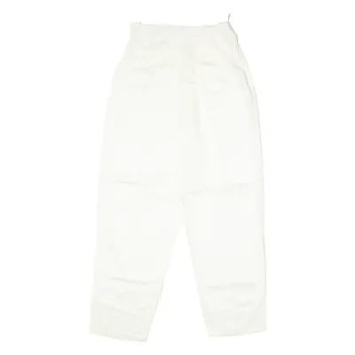 Pleated Womens Trousers Cream Slim Wide-Leg 90s Viscose W24 L25
