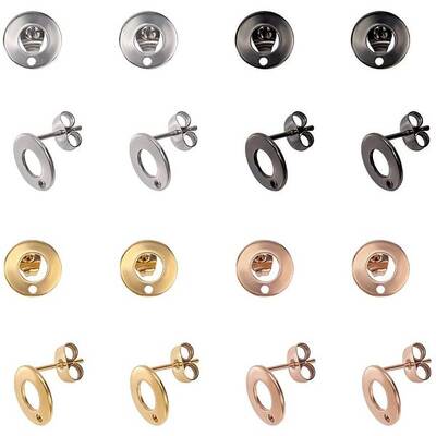 about 20 Pairs 4 Colors Stud Earring Findings