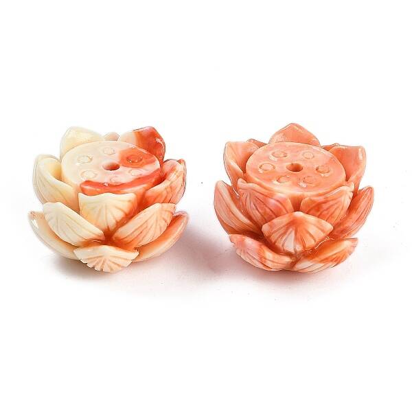 Synthetic Shell Dyed Carved Beads