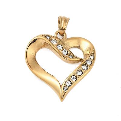 304 Stainless Steel Crystal Rhinestone Pendants